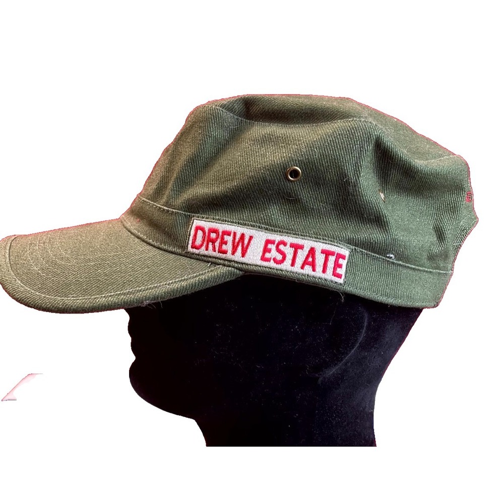 Drew Estate The Rebirth of Cigars Military Patrol Cap Olive Green Strapback Hat